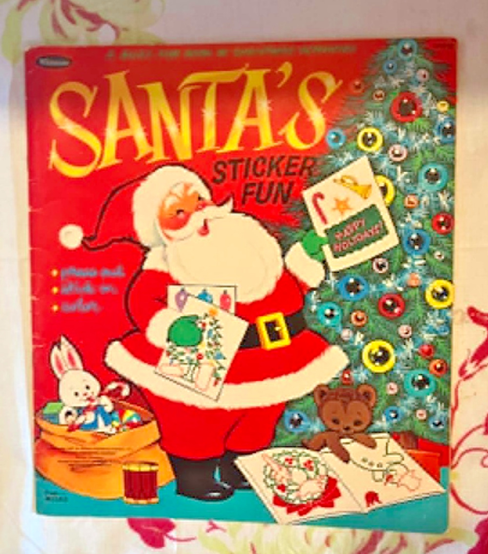 UNUSED Vintage 1967 Whitman Christmas Santa's Sticker Fun UNUSED